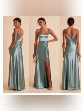 Birdy Grey Satin Slip Maxi Dress in Rosegold